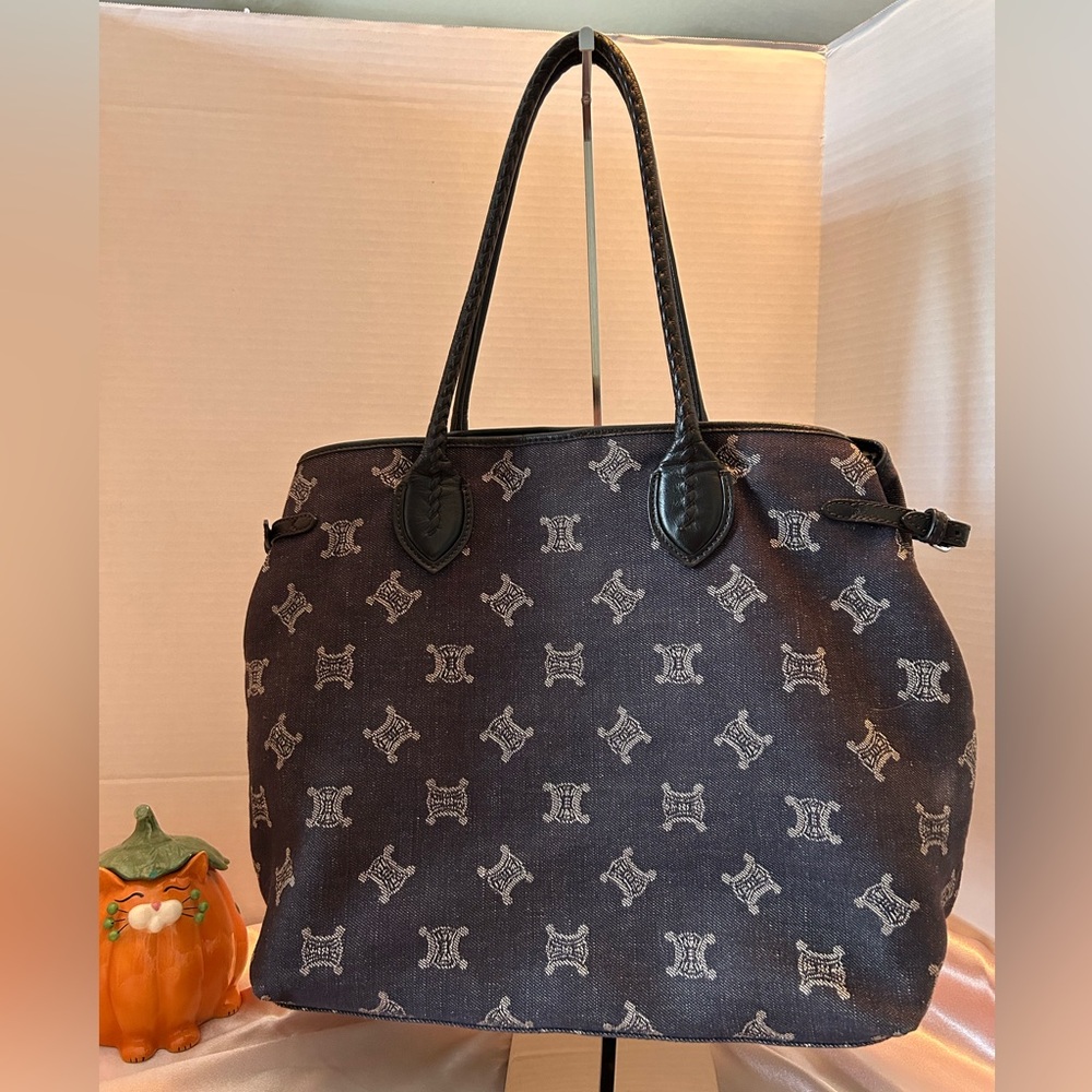 Celine Macadam Denim Shoulder Bag